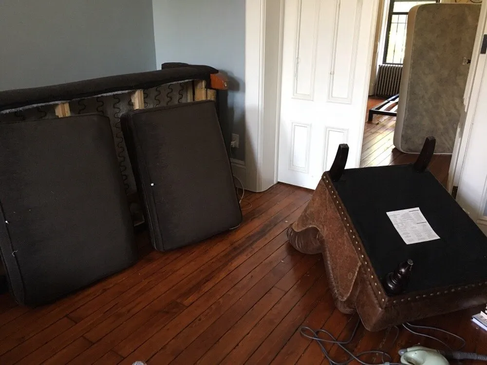 Bedroom prepared for a detailed interior pest-control service